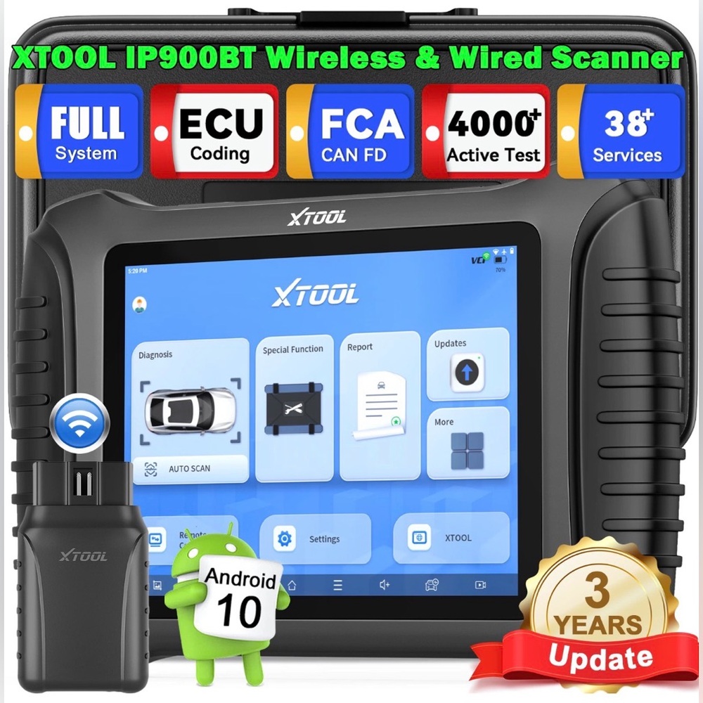 XTOOL IP900BT Wireless Car Diagnostic Scanner Tool CANFD & DOIP &FCA Active Test